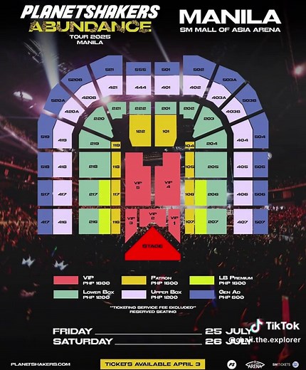 I’M EXCITED FOR THIS !! 🥰🥰PLANETSHAKERS ABUNDANCE TOUR 2025 MANILA JULY 25-26, 2025 SM MALL OF ASIA ARENA Tickets Available on April 3 onwards via SM Tickets online and outlets #planetshakers #concertph #christianconcert #God #planetshakersmanila2025 #philippines #fyp #fypシ゚ #smmoaarena #smtickets #moaarena #concert #eventsph #nothingisimpossible #smmoaarena #manilaphilippines #manilatour #event