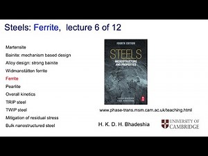 Steels: allotriomorphic & idiomorphic ferrite. Lecture 6 of 12