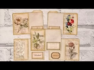Mini Pocket File Folders - Junk Journal Ephemera