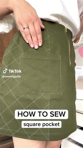 Cómo coser un bolsillo cuadrado