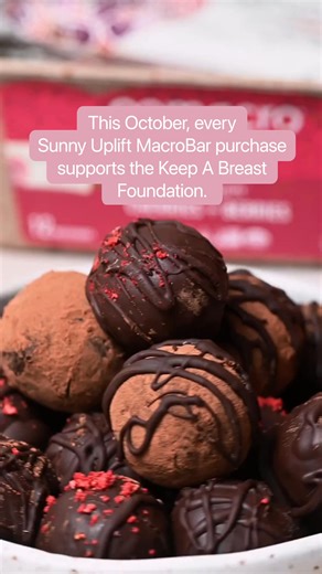🌸🍒 Meet Sunny Uplift—the MacroBar that tastes good and does good. We’re proud to partner with the Keep A Breast Foundation (KAB), a nonprofit organization on a mission to reduce breast cancer risk and its impact globally. Our partnership with the foundation is particularly meaningful as our Co-Founder, Amelia, is a breast cancer survivor. For the ninth year in a row, a portion of net proceeds from October sales of our Cherries Berries MacroBar will be donated to KAB. 🍒​ Snack with purpose. El
