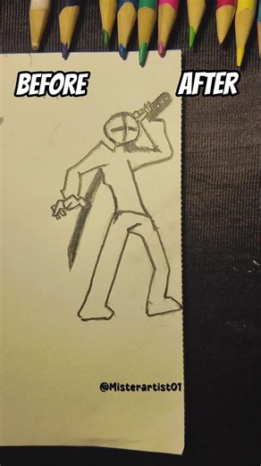 Stickman with different weapons style tutorial | Stickman drawing 😱