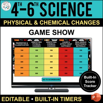 Physical & Chemical Changes Game Show - 4–6 Science Review Test Prep Quiz Show