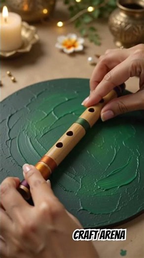 A Divine Krishna Flute Wall Decor DIY #krishnajanmashtami #krishnawalldecor