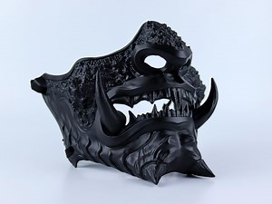 Japanese Oni Samurai Mask - Full Matte Black - Etsy