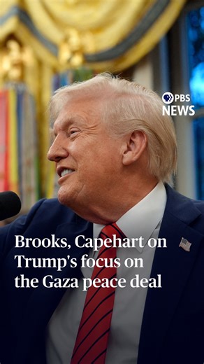 New York Times columnist David Brooks and Jonathan Capehart of MSNBC joined PBS News Hour's Geoff Bennett on Friday to discuss the week in politics, including President Donald Trump celebrating the Gaza peace deal while targeting political enemies at home and the government shutdown entering its second weekend. | PBS NewsHour