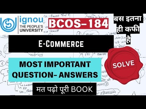 BCOS-184 ई-कॉमर्स | Dec 2025||Important Question || Solve|| #bcos184