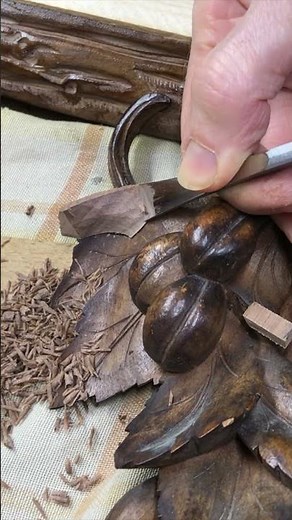 Cuckoo clock restoration P6 short #restoration #woodcarving