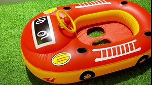 Inflatable Baby Pool Float, Baby Swim Float with Removable UPF50+ Sun Canopy Car Shaped Infant Pool Floats for Kids Summer Swimming Ring Baby Floaties Pool Toys for Toddlers 1-3, 6-12 Months Babies