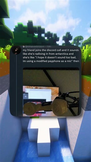 She’s using a payphone as a mic! 😂