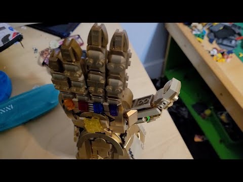 Showing off the Thanos Infinity Gauntlet by LEGO
