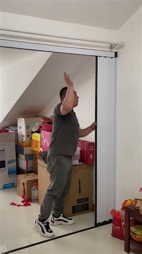 Install without drilling, no wall damage, solve air loss. #Foldable door