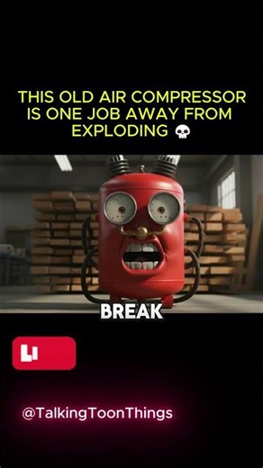 This Old Air Compressor Is One Job Away From Exploding 💀 #talkingobjects #trendingshorts #aimemes