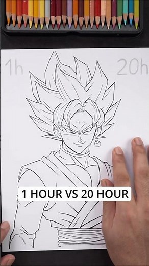 1 Hour vs 20 Hours Drawing Black Goku | Aayush Pencilart #gokublack #art #dragonball