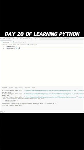 Store a temperature in Celsius and convert it to Fahrenheit in #python #learnpythononline
