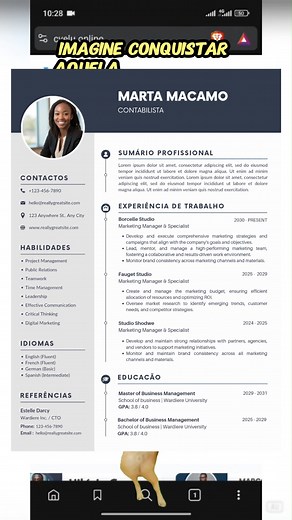 Precisas de um CV profissional e rápido? 📄⚡ No cvelu.online crias o teu direto no telemóvel 📱. É simples: • Preenche os teus dados ✍️ • Escolhe um template moderno 🎨 • Baixa o PDF em segundos 🔽 CV bonito, organizado e pronto para enviar. 👉 Faz o teu agora: cvelu.online 🚀 #curriculo #maputo #vm7 #cv | CVelu - Documentos Profissionais