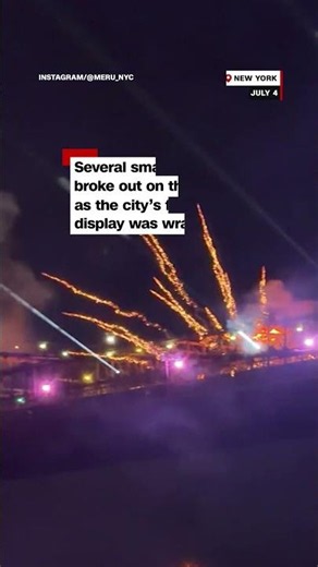 Fires ignite on Brooklyn Bridge during July Fourth fireworks