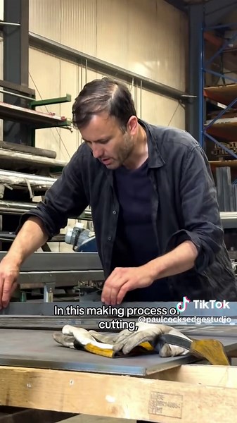 ‘CRITICAL MASS TABLE’ - LIMITED EDITION PAUL COCKSEDGE x OBJECTS WITH NARRATIVES “Three legs collide to hold up 300kg of plate steel. It was about getting this mass of metal to feel like it was floating. Our computer model said it wouldn’t be possible. Cutting strips and then welding them back onto the original sheet. The legs were composed to look as though they were resting or falling. In this making process of cutting, connecting, it failing able grinding reconnecting”. The ‘Critical Mass Tab