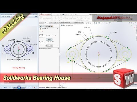 Solidworks Design 2D Bearing House Basic Modeling Tutorial