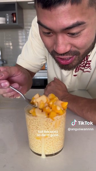 This first-try mango sago took longer to make because I had to scrape the burnt tapioca off the bottom of my pot, but it was so good! Just don’t forget to keep stirring the sago like I did… 1. Boil a pack of sago for 10 minutes or until almost transparent. 2. Strain and rinse in cool water. 3. Blend 1 cup mango, 1 cup coconut milk, 0.5 can condensed milk until smooth 4. Mix with sago and lots of cubed mangoes. 5. Top with evaporated milk if it gets too thick after cooling in the fridge for a few