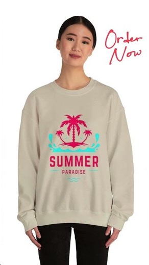 Tropical Palm Crewneck Sweatshirt | Summer Vibes Gildan 18000 Review