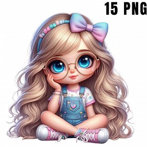 Quirky Cute Girl Clipart, Whimsical Watercolor PNG for Junk Journals, Stickers, Cards, Instant Download, Planner Designs, Commercial Use - Etsy