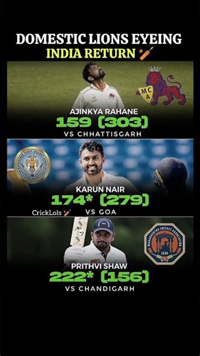 Shaw, Rahane & Nair — Comeback Loading⏳