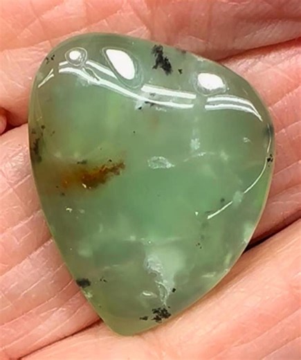 Chrysoprase, Green With White Highlights, Natural Designer Cabochon (25x21x7mm) - Etsy