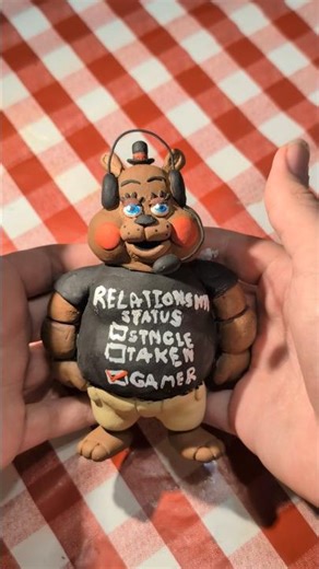 I made gamer toy Freddy out of clay! #toyfreddy #gamer #clayart #clay #fnaf #artwork
