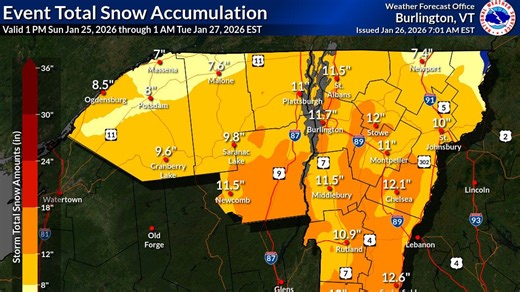 Here are the snowfall totals in Vermont so far. Is it safe to drive?