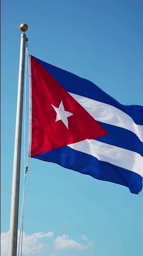 🇨🇺 Cuba Flag ❤️🤍💙The Cuba flag features blue and white stripes with a red