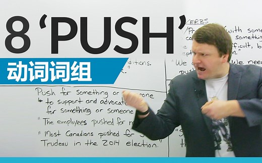 【可选字幕】8个“Push” 动词词组
