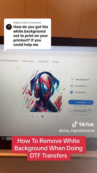 Replying to @Dre How To Remove White Background Behind Image When Doing DTF prints #dtfprinting #tshirtprinting #dtftransfers #tshirt #clothingbrand