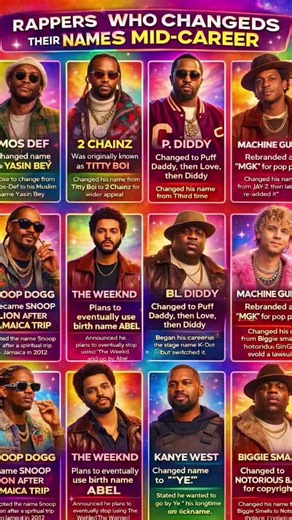 🎤 Rappers Who Changed Their Names Mid-Career|| #HipHopCulture #Rappers #MusicEvolution #rapper #rap