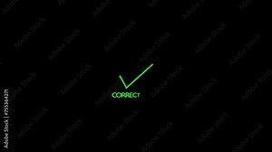 Check mark animation or tick doodle, hand drawn check mark animation on a white background. Check mark icon animation .icon concept 4k video.