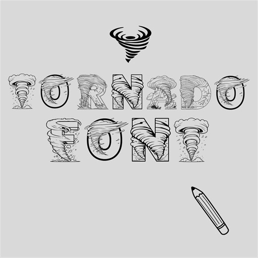 Tornado Coloring Font, Alphabet With Tornado Design, Tornado Letters as Png - Etsy