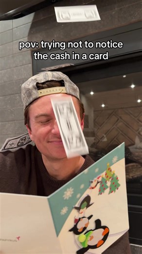 Money Surprise in a Christmas Card