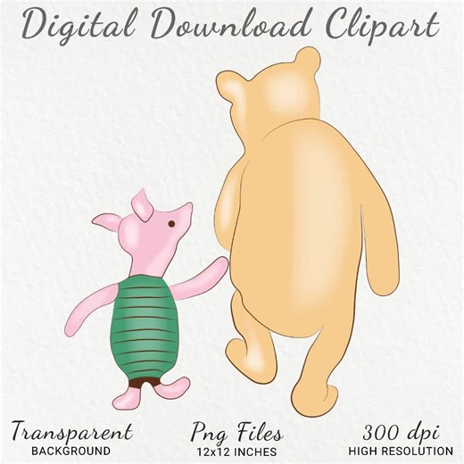 Classic Winnie the Pooh PNG, Pooh, Tiger & Piglet Near the Baby's Crib, Baby Shower Clipart, Newborn, Birthday Clipart, Digital Download - Etsy