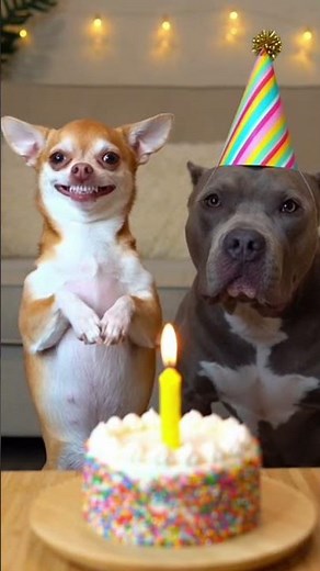 Hilarious Chihuahua Birthday Party with Chill Pit Bull 🎂😂 | Cutest Celebration Ever!#BirthdayDogs