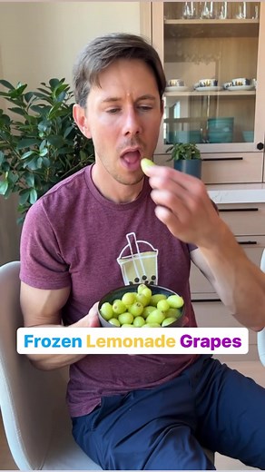 FROZEN LEMONADE GRAPES! 🍇 You have got to try them with my Keto Lemonade! They’re a little sweet, and a bit sour. Kind of like a healthy sour patch 😉 | BobbyParrish