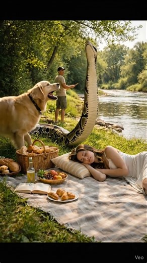 Brave Dog rescues woman from python attack #shorts #subscribe