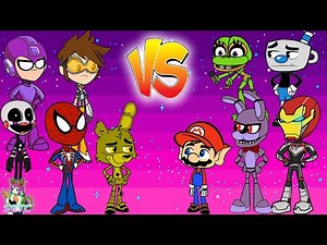 Teen Titans Go! vs. Spiderman Mario and friends! Cartoon Character Swap - SETC