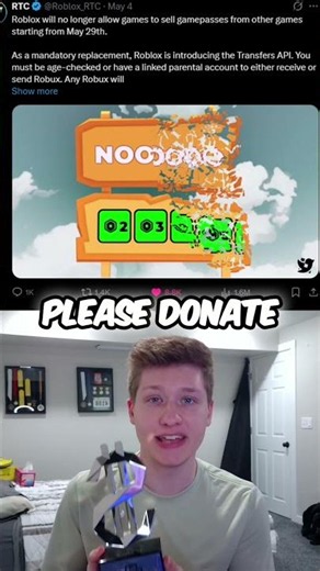 Donating 1,000,000 Robux for the FINAL Pls Donate Trophy