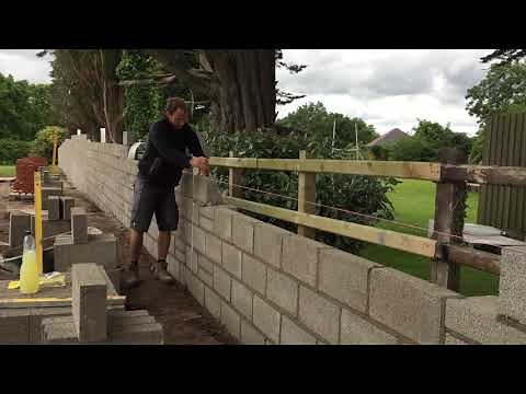 Laying concrete blocks