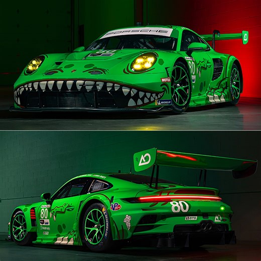 AO Racing Tackles Sebring in Porsche 911 GT3 with Rawr Livery Inspired by the T-Rex