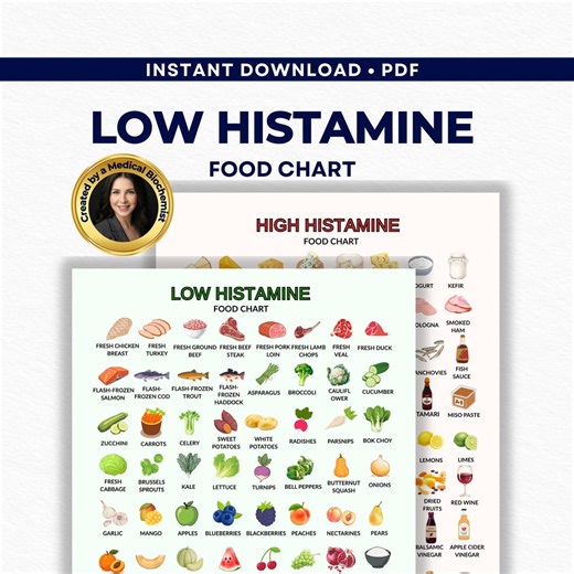 Low Histamine Food List PDF – MCAS & Intolerance Diet Guide, High Histamine Visual Chart - Etsy