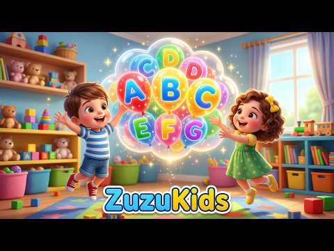 ABC Song with Colorful Balloons 🎈 | Learn the Alphabet | ZuzuKids Nursery Rhymes & Kids Songs