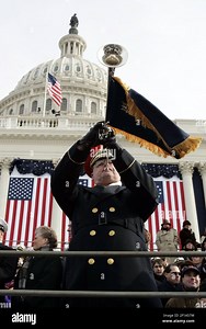 KRT US NEWS STORY SLUGGED: INAUGURATION KRT PHOTOGRAPH BY CHUCK KENNEDY/KRT (January 20) WASHINGTON, D.C.-- Ruffles and Flourishes for President Bush during the inauguration at the US Capitol in Washington, January 20, 2005. (Photo by lde) 2005 Stock Photo - Alamy