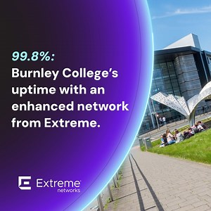 With an upgraded infrastructure and ExtremeCloud IQ anchoring Burnley College's network, students experience uninterrupted connectivity and performance. Read more: https://www.extremenetworks.com/resources/case-study/burnley-college-builds-first-rate-student-experience?utm_campaign=00_Social_Corporate_0000_CORP_BDS_SMA_LPG_WW_EN_00_00&utm_medium=social&utm_source=facebook | Extreme Networks