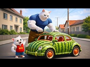 🚗🍉 A Dad Cat Built a Watermelon Car for His Son… Until Someone Ruined Everything
